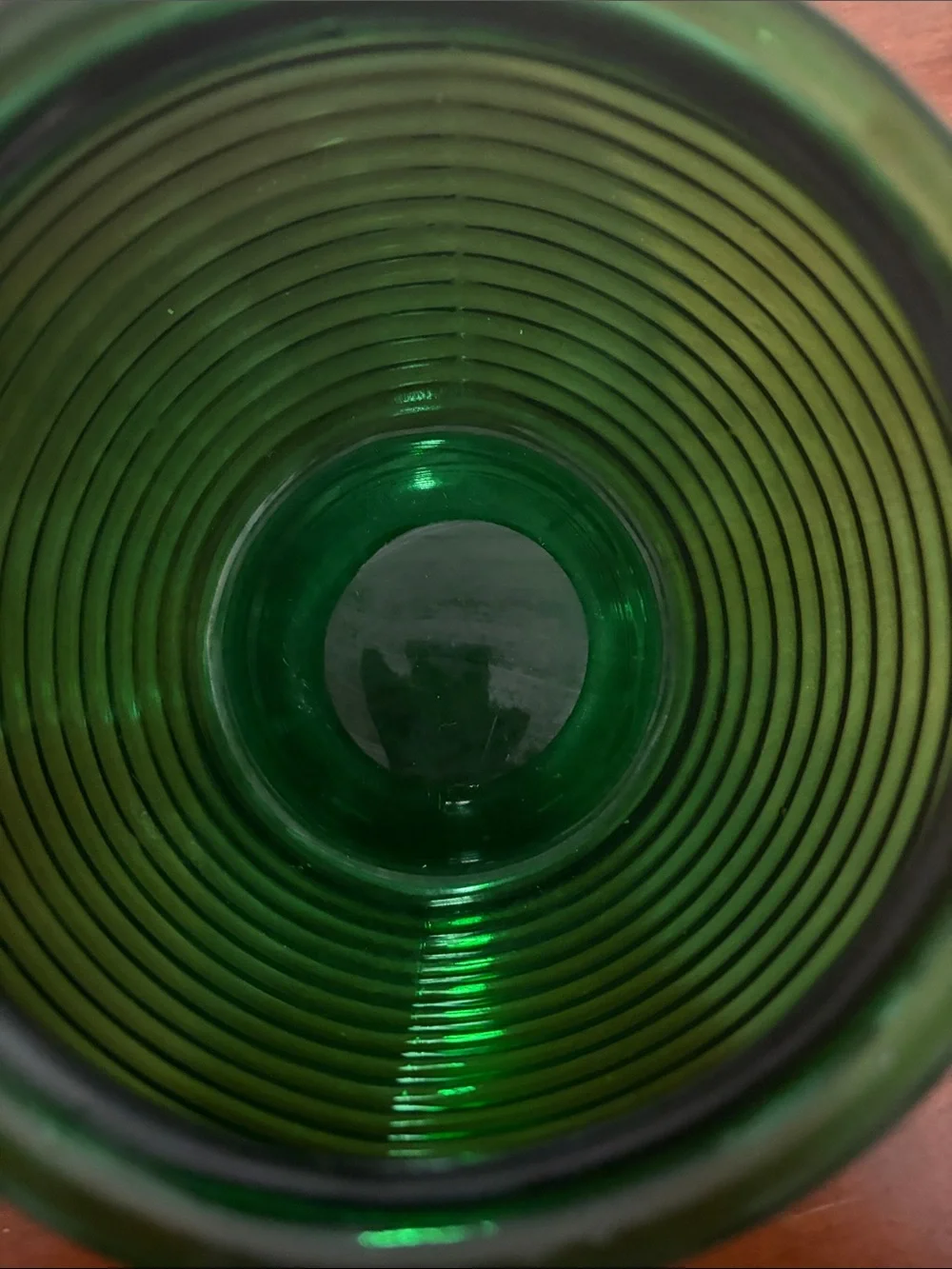 Green Ribbed Glass Vase - Home Accents